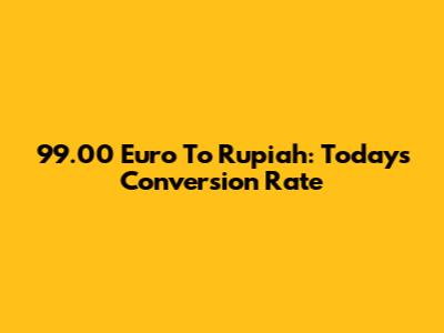99.00 Euro To Rupiah: Today's Conversion Rate