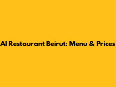 AI Restaurant Beirut: Menu & Prices