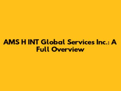 AMS H INT Global Services Inc.: A Full Overview