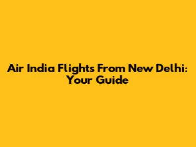 Air India Flights From New Delhi: Your Guide