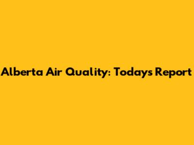 Alberta Air Quality: Today's Report