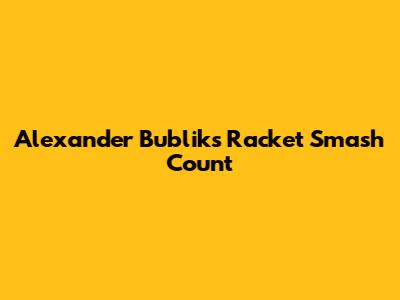 Alexander Bublik's Racket Smash Count