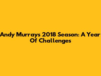 Andy Murray's 2018 Season: A Year Of Challenges