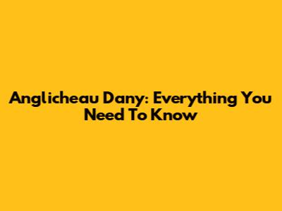 Anglicheau Dany: Everything You Need To Know