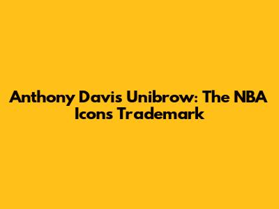 Anthony Davis' Unibrow: The NBA Icon's Trademark