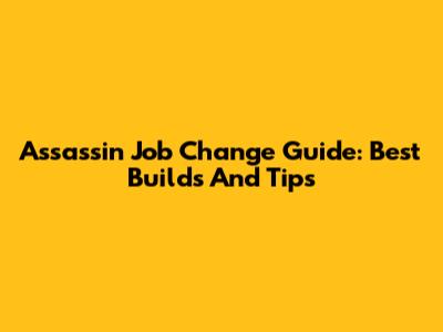 Assassin Job Change Guide: Best Builds And Tips