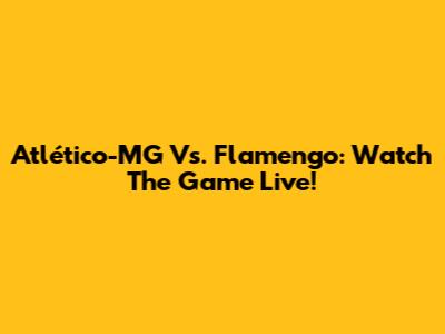Atlético-MG Vs. Flamengo: Watch The Game Live!