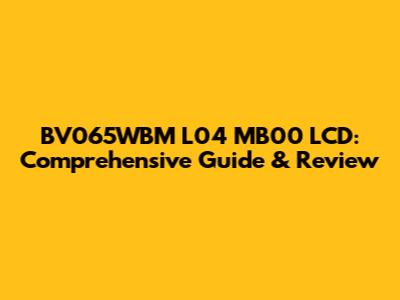 BV065WBM L04 MB00 LCD: Comprehensive Guide & Review