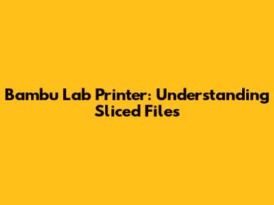 Bambu Lab Printer: Understanding Sliced Files