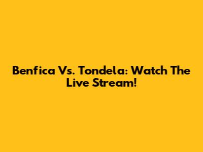 Benfica Vs. Tondela: Watch The Live Stream!