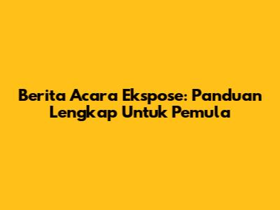 Berita Acara Ekspose: Panduan Lengkap Untuk Pemula