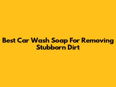 Best Car Wash Soap For Removing Stubborn Dirt