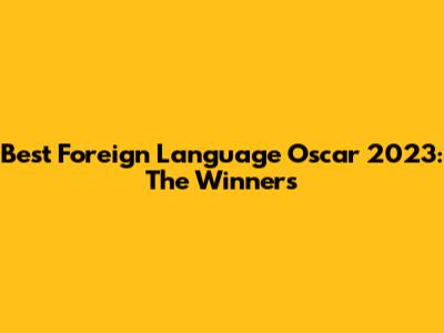 Best Foreign Language Oscar 2023: The Winners