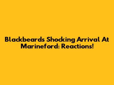 Blackbeard's Shocking Arrival At Marineford: Reactions!