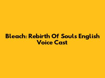 Bleach: Rebirth Of Souls English Voice Cast