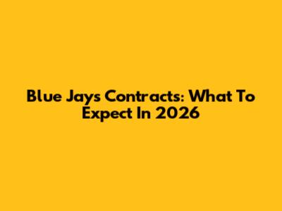 Blue Jays Contracts: What To Expect In 2026