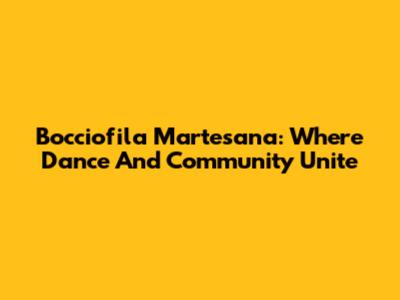 Bocciofila Martesana: Where Dance And Community Unite