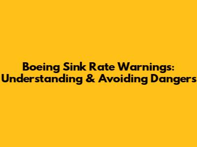 Boeing Sink Rate Warnings: Understanding & Avoiding Dangers