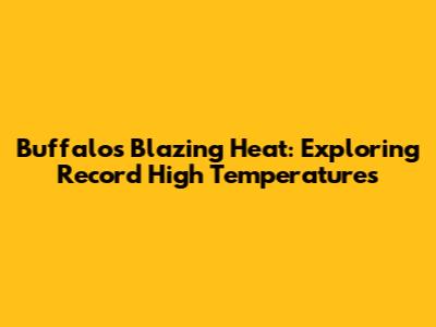 Buffalo's Blazing Heat: Exploring Record High Temperatures