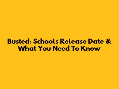 Busted: School's Release Date & What You Need To Know