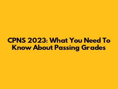 CPNS 2023: What You Need To Know About Passing Grades