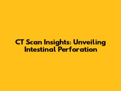 CT Scan Insights: Unveiling Intestinal Perforation