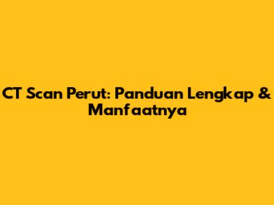 CT Scan Perut: Panduan Lengkap & Manfaatnya