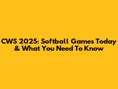 CWS 2025: Softball Games Today & What You Need To Know