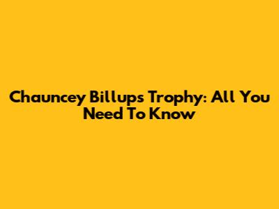 Chauncey Billups Trophy: All You Need To Know