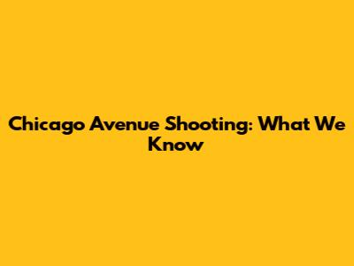Chicago Avenue Shooting: What We Know