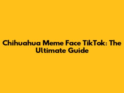 Chihuahua Meme Face TikTok: The Ultimate Guide