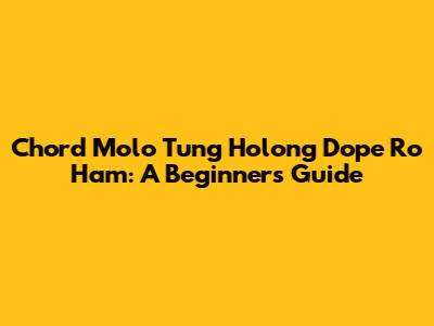 Chord Molo Tung Holong Dope Ro Ham: A Beginner's Guide