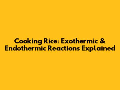 Cooking Rice: Exothermic & Endothermic Reactions Explained