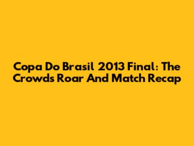 Copa Do Brasil 2013 Final: The Crowd's Roar And Match Recap