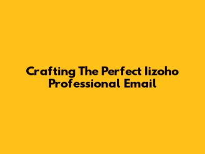 Crafting The Perfect Iizoho Professional Email