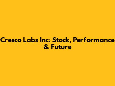 Cresco Labs Inc: Stock, Performance & Future