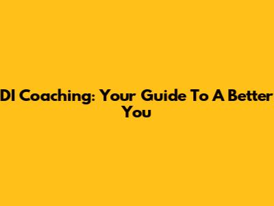 DI Coaching: Your Guide To A Better You
