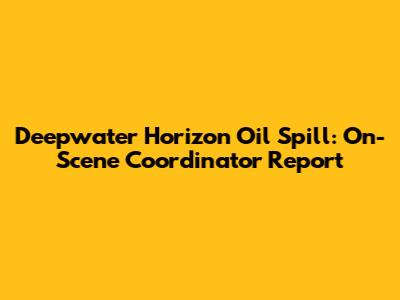 Deepwater Horizon Oil Spill: On-Scene Coordinator Report