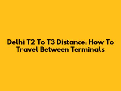 Delhi T2 To T3 Distance: How To Travel Between Terminals