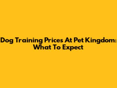 Dog Training Prices At Pet Kingdom: What To Expect