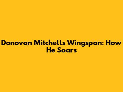 Donovan Mitchell's Wingspan: How He Soars