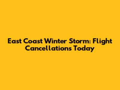 East Coast Winter Storm: Flight Cancellations Today