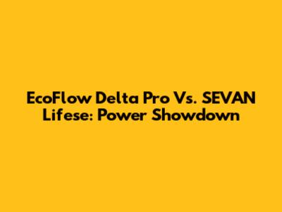 EcoFlow Delta Pro Vs. SEVAN Lifese: Power Showdown