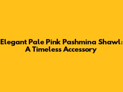 Elegant Pale Pink Pashmina Shawl: A Timeless Accessory