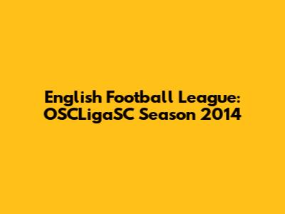 English Football League: OSCLigaSC Season 2014