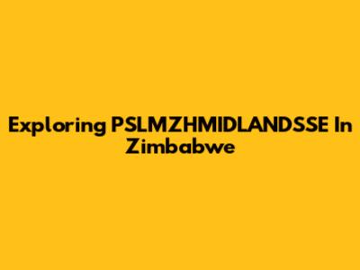 Exploring PSLMZHMIDLANDSSE In Zimbabwe