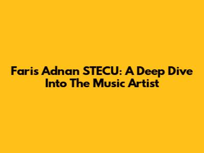 Faris Adnan STECU: A Deep Dive Into The Music Artist