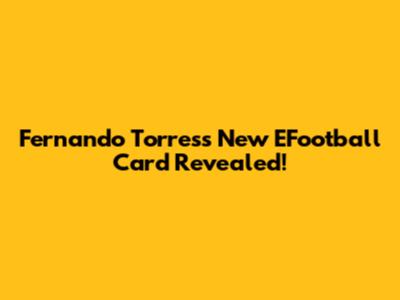 Fernando Torres's New EFootball Card Revealed!