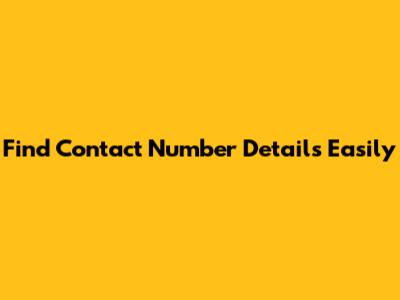Find Contact Number Details Easily