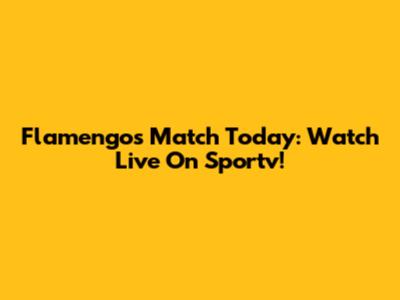 Flamengo's Match Today: Watch Live On Sportv!
